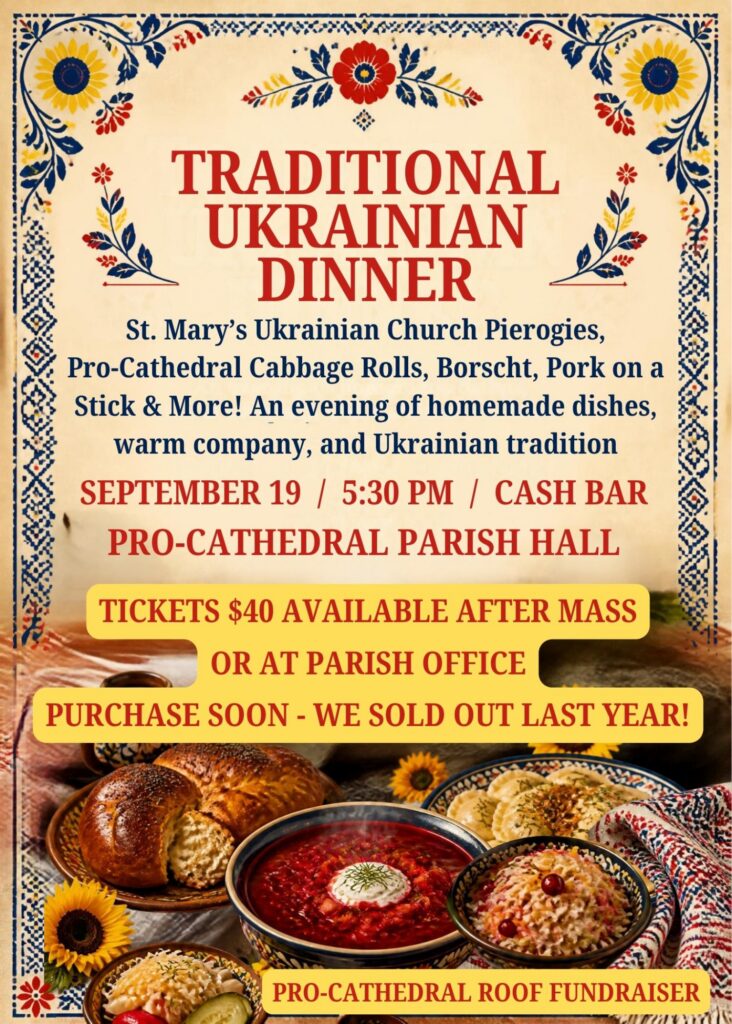 Traditional Ukrainian Dinner - Pro-Cathedral Parish Hall 2026