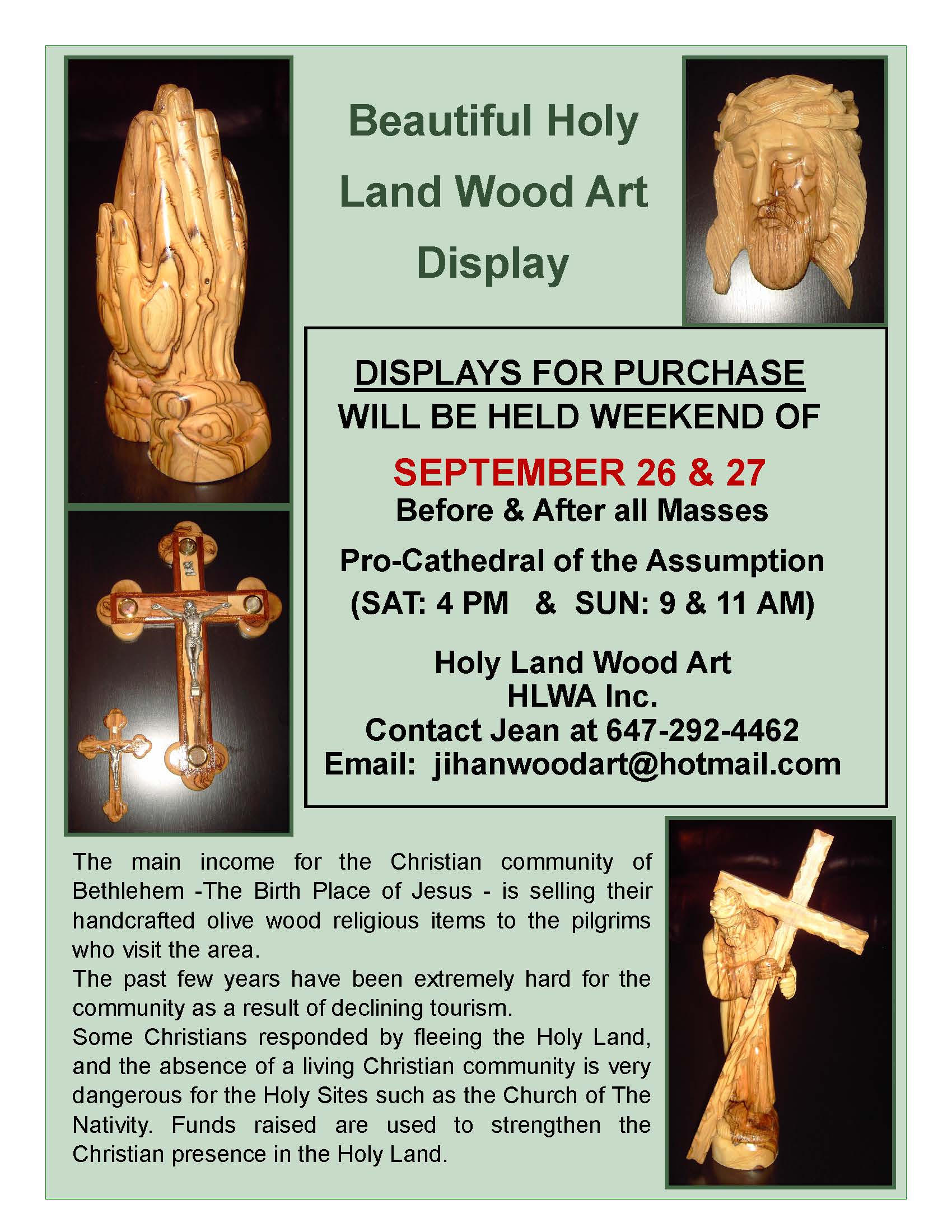 Support the Holy Land on the Weekend 26 & 27 September Post Image